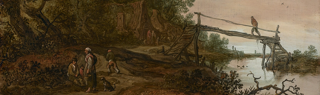 image of A Landscape with a Bridge over a Brook